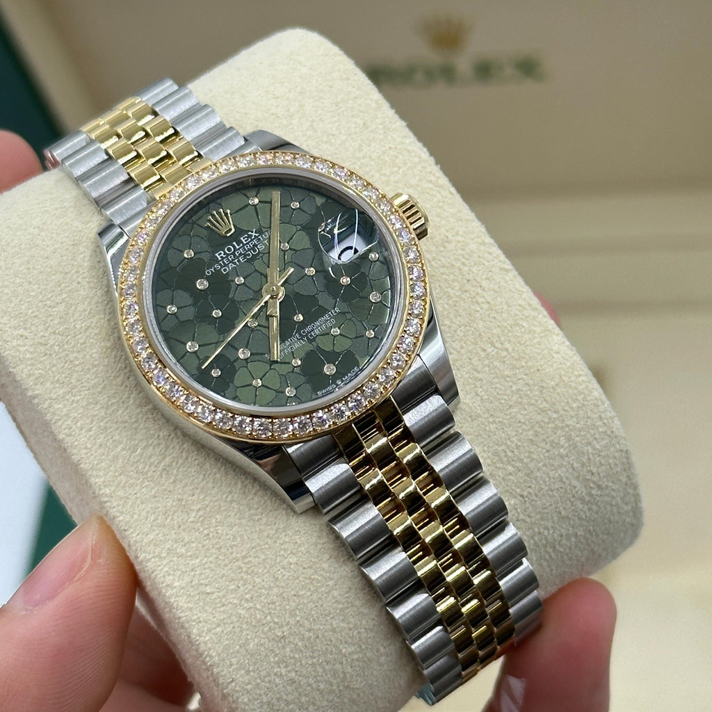 【1:1 Super Clone】 Datejust m278383-0031/0032 31mm Green Floral Dial Oyster Bracelet