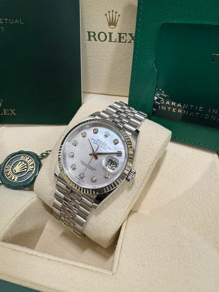 【1:1 Super Clone】  Datejust 36mm 126234 Mother of Pearl Diamond Dial Oyster Stainless Steel