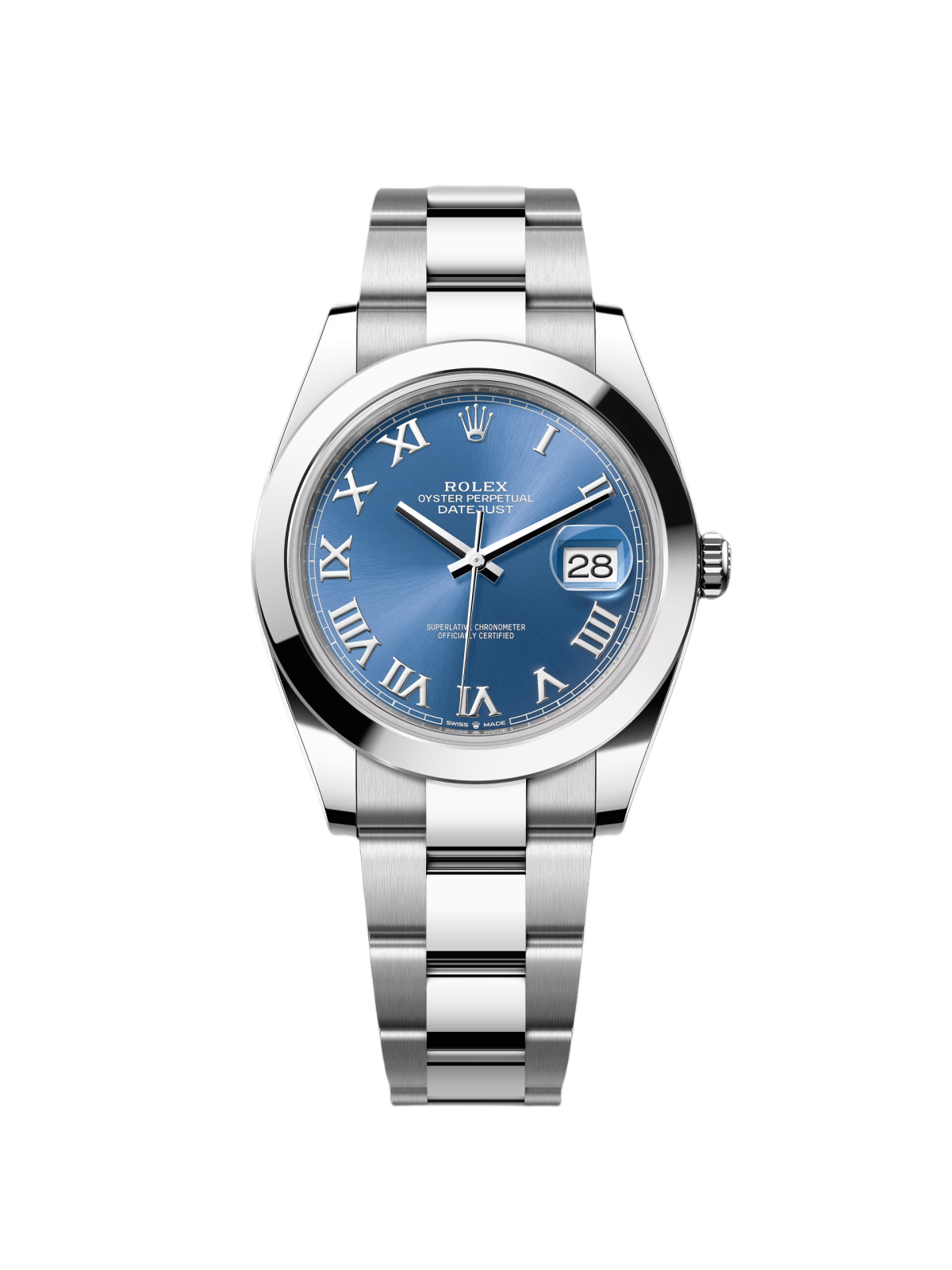 【1:1 Super Clone】 Datejust 41mm 126300 Blue Roman Oyster Stainless Steel Watch
