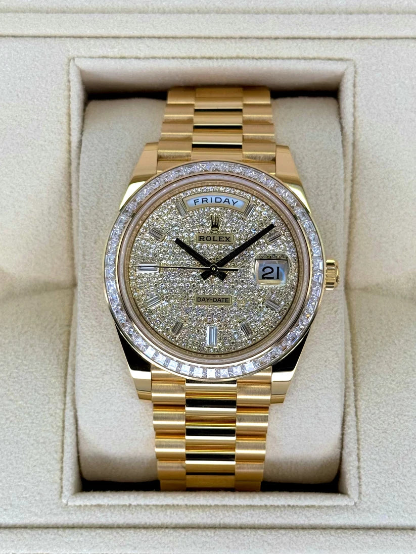 【1:1 Super Clone】 Day-Date 40mm 228398TBR-0036 Diamond Paved Dial President Watch