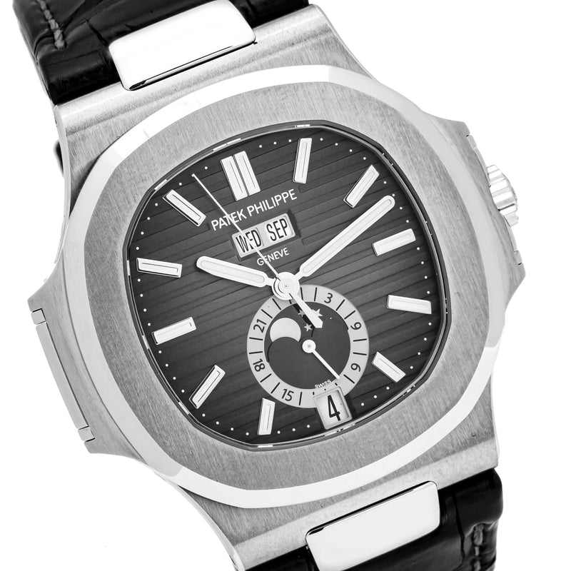 Patek Philippe Nautilus, 40.5mm, Stainless Steel, Black Dial, 5726A-001