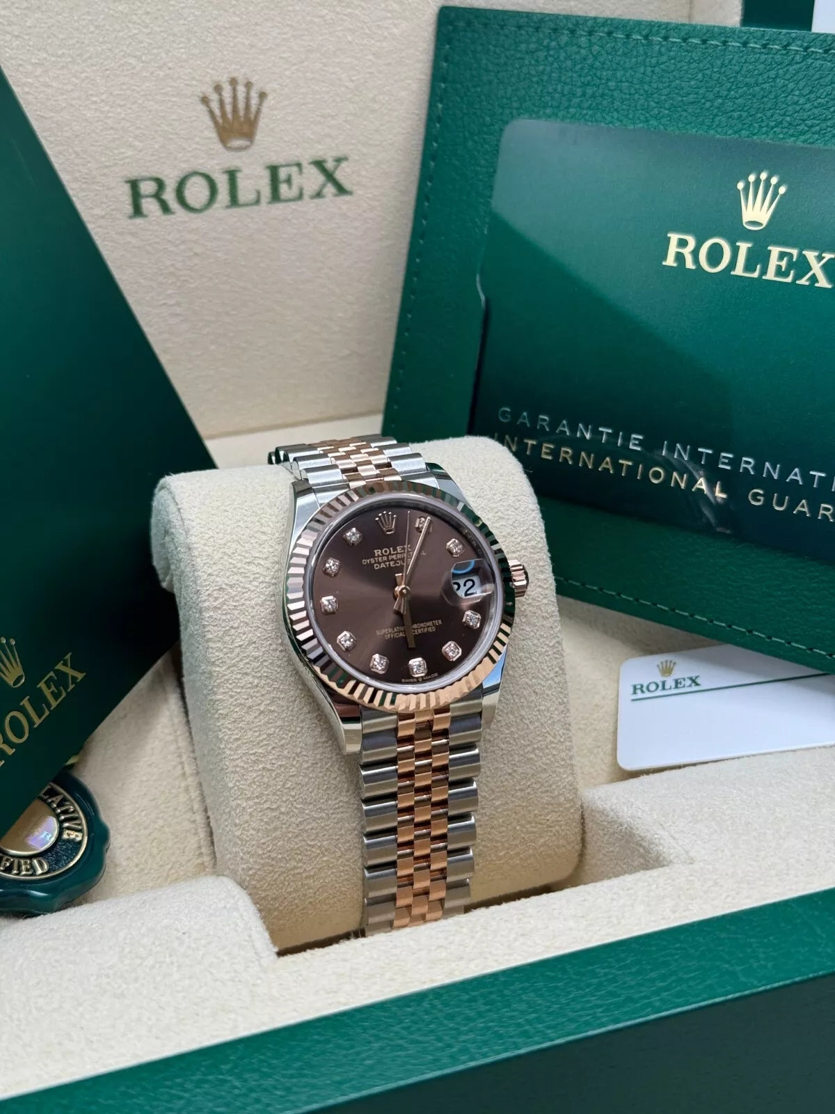 【1:1 Super Clone】 Lady-Datejust 28mm 279171 Chocolate Diamond Oyster Stainless Steel and Rose Gold