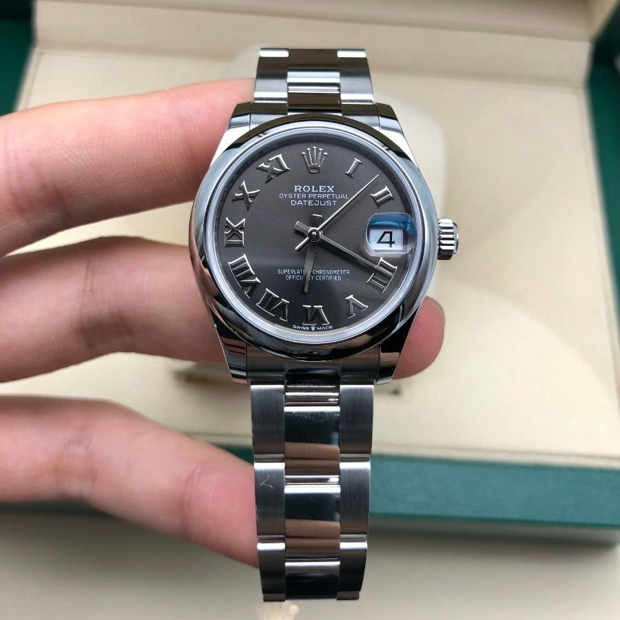 【1:1 Super Clone】 Datejust m278240-0015/0016 31mm  Dark Grey Roman Domed Bezel Oyster Oystersteel