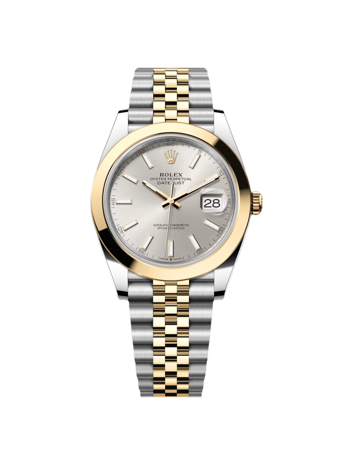 【1:1 Super Clone】 Datejust 41mm 126303 Silver Index Oyster Steel and Yellow Gold Mens Watch