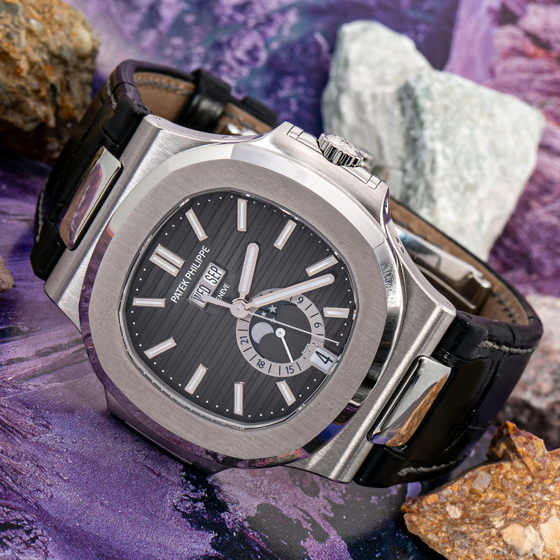 Patek Philippe Nautilus, 40.5mm, Stainless Steel, Black Dial, 5726A-001