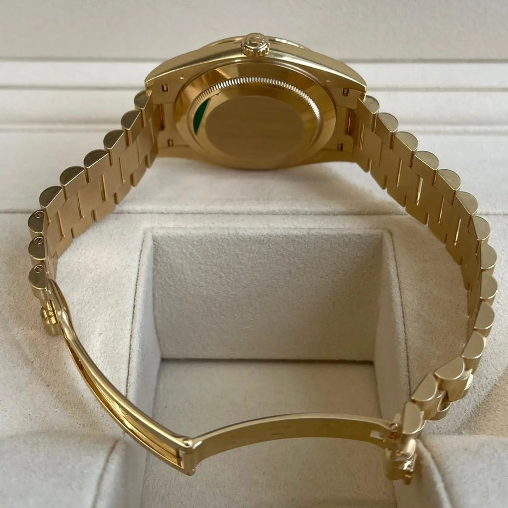 【1:1 Super Clone】 Day-Date 40mm Champagne Diamond Dial and Bezel Yellow Gold President Bracelet 228348RBR-0002