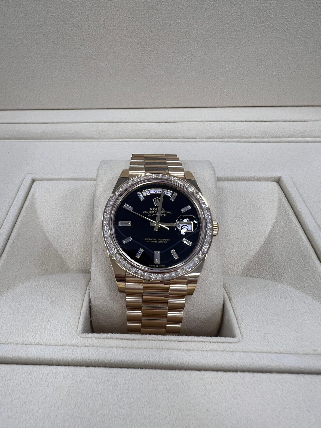 【1:1 Super Clone】 Day-Date 40mm 228398TBR-0038 Onyx Dial President Watch