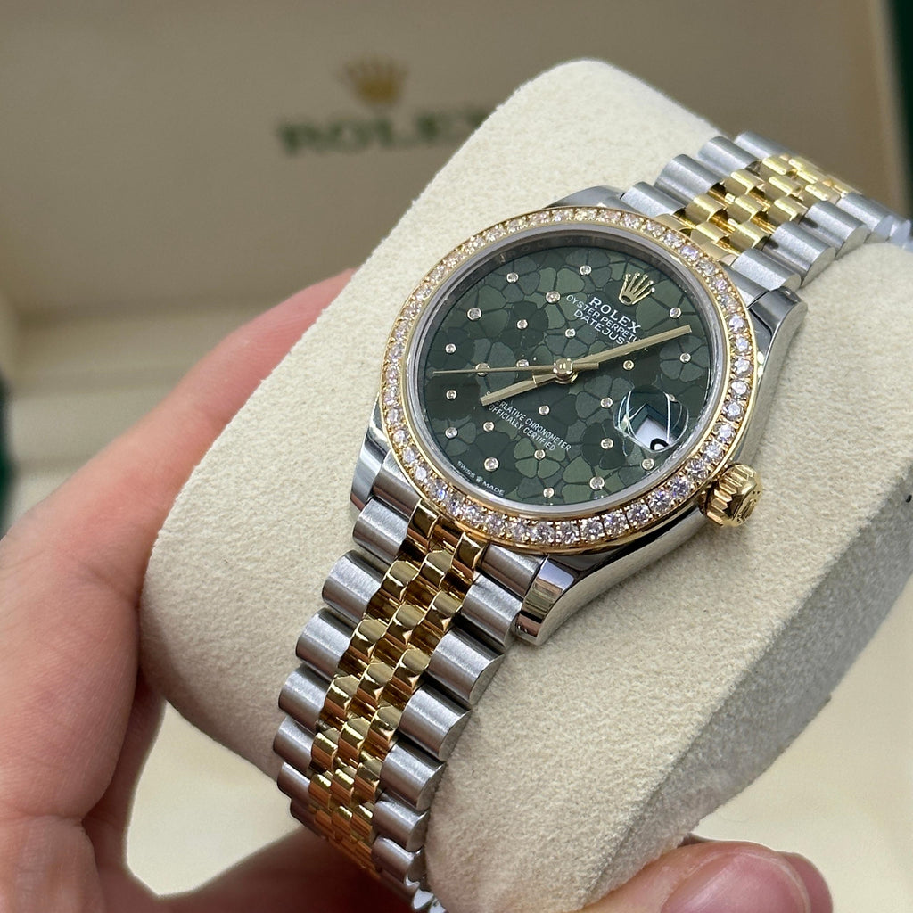 【1:1 Super Clone】 Datejust m278383-0031/0032 31mm Green Floral Dial Oyster Bracelet