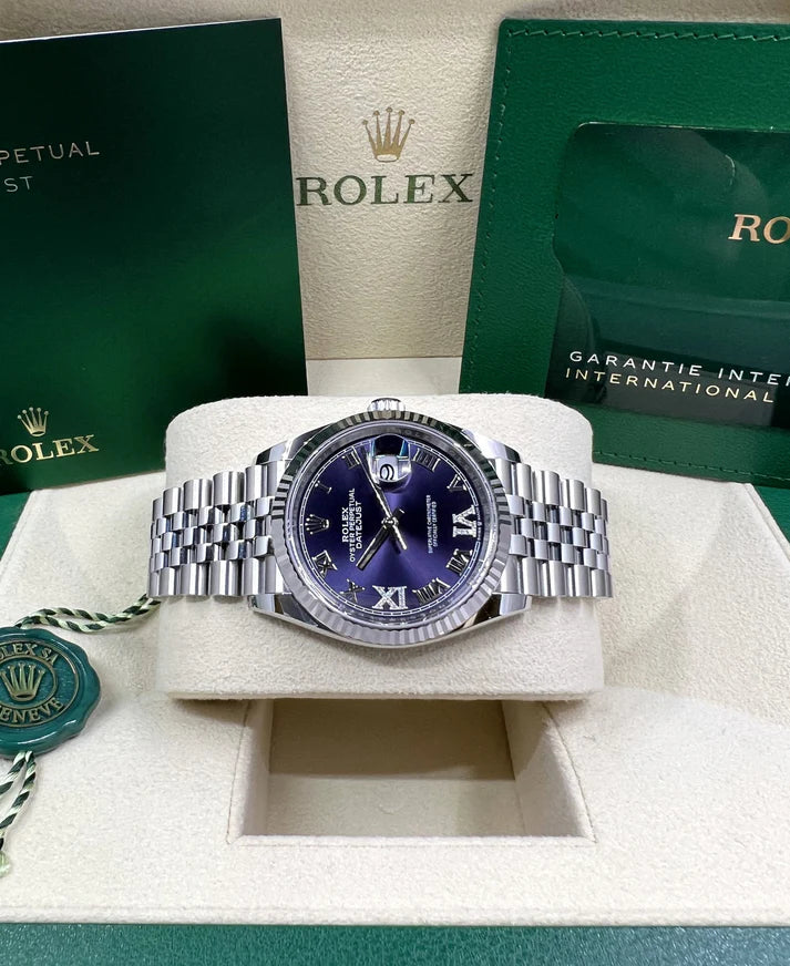 【1:1 Super Clone】  Datejust 36mm 126234 Datejust Aubergine Purple Diamond Roman Oyster Stainless Steel
