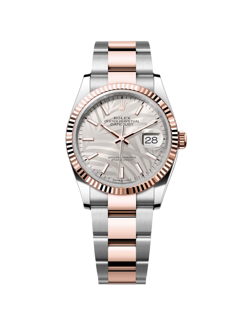 【1:1 Super Clone】  Datejust 36mm 126231 Silver Palm Motif Dial Oyster Bracelet