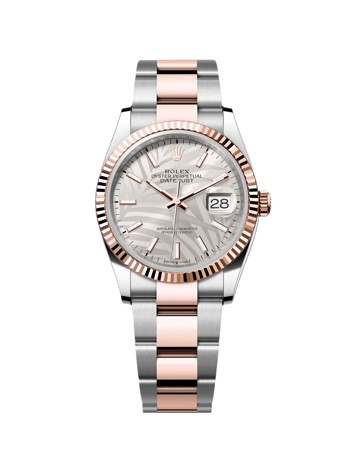 【1:1 Super Clone】  Datejust 36mm 126231 Silver Palm Motif Dial Oyster Bracelet