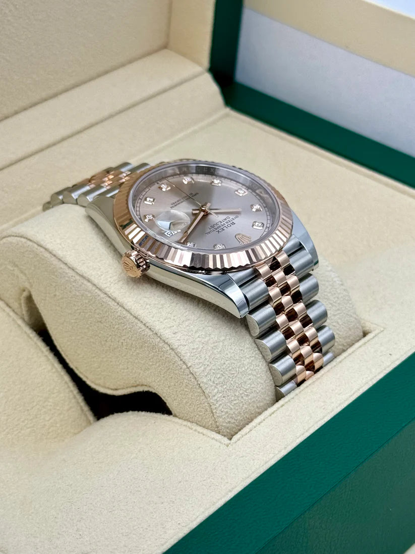 【1:1 Super Clone】 Datejust 41mm 126331 Sundust Diamond Jubilee Steel and Everose Gold Watch
