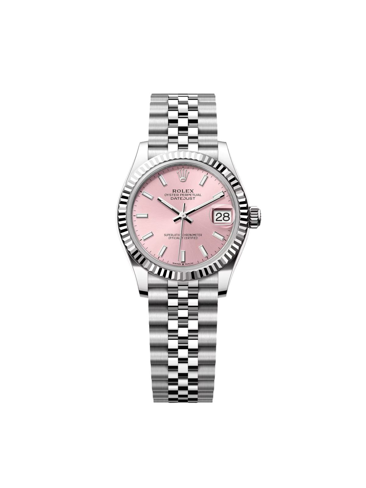 【1:1 Super Clone】 Datejust m278274-0013/0014 Pink Dial 31mm Fluted Bezel Oyster Bracelet