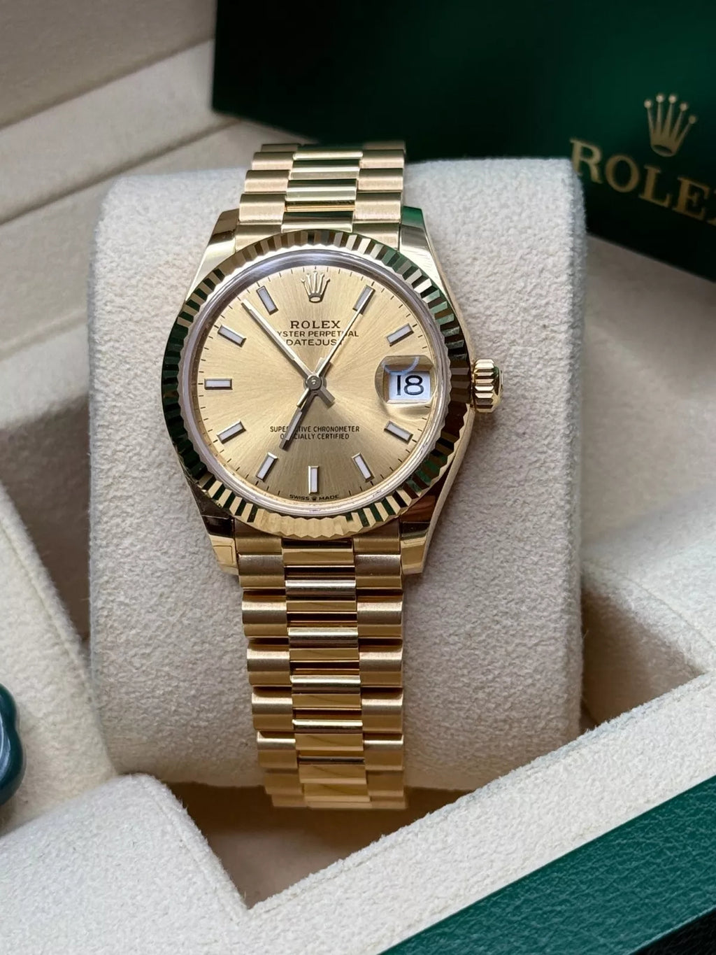 【1:1 Super Clone】 Datejust m278278-0040 Champagne 31mm Dial President Bracelet Watch