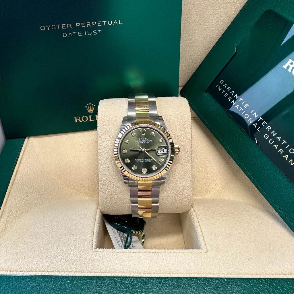 【1:1 Super Clone】 Datejust m278273-0029/0030 31mm Olive Green Dial Stainless Steel and Yellow Gold Oyster Watch