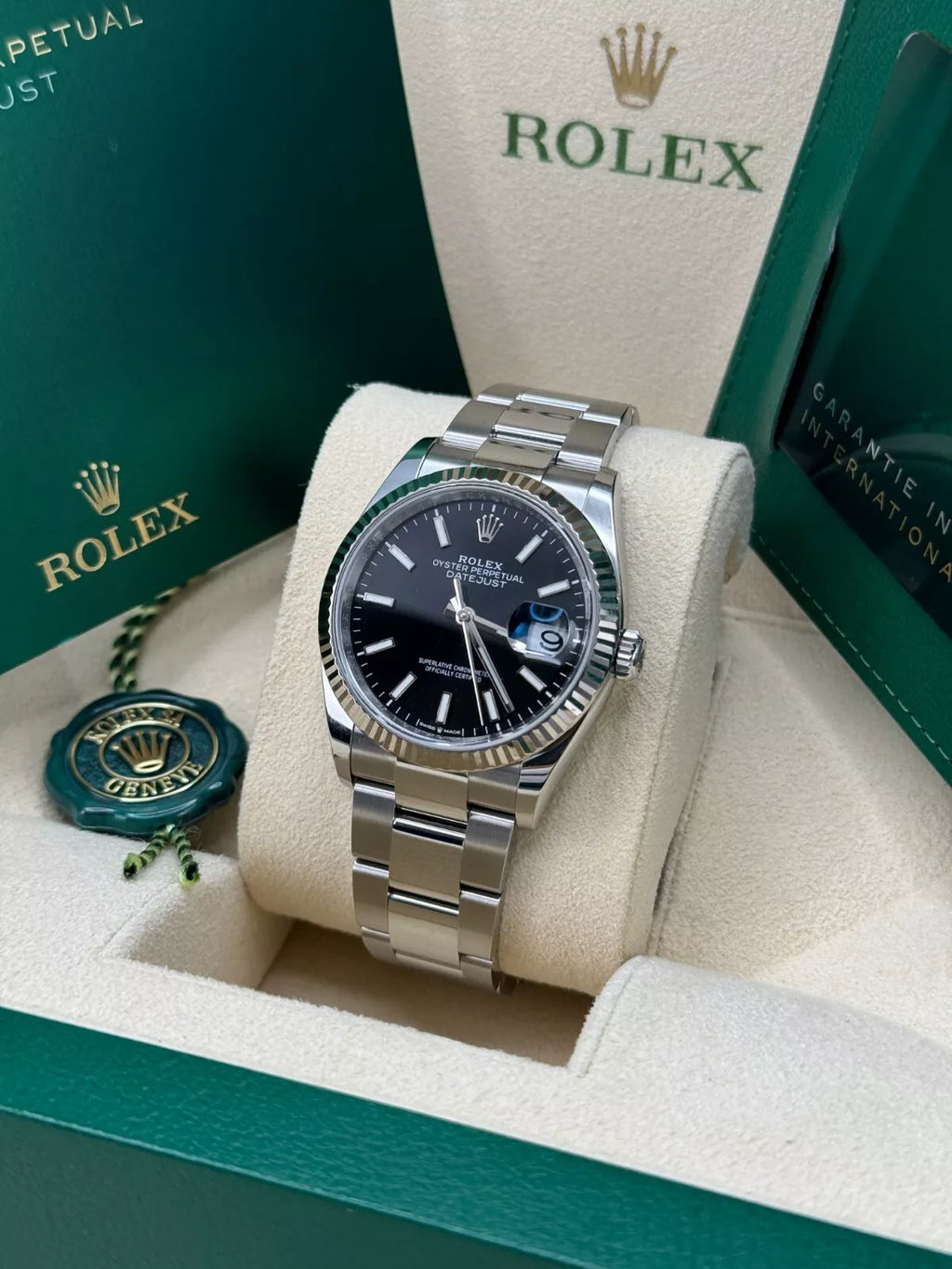 【1:1 Super Clone】   Datejust 36mm 126234 Black Index Jubilee Stainless Steel Mens Watch