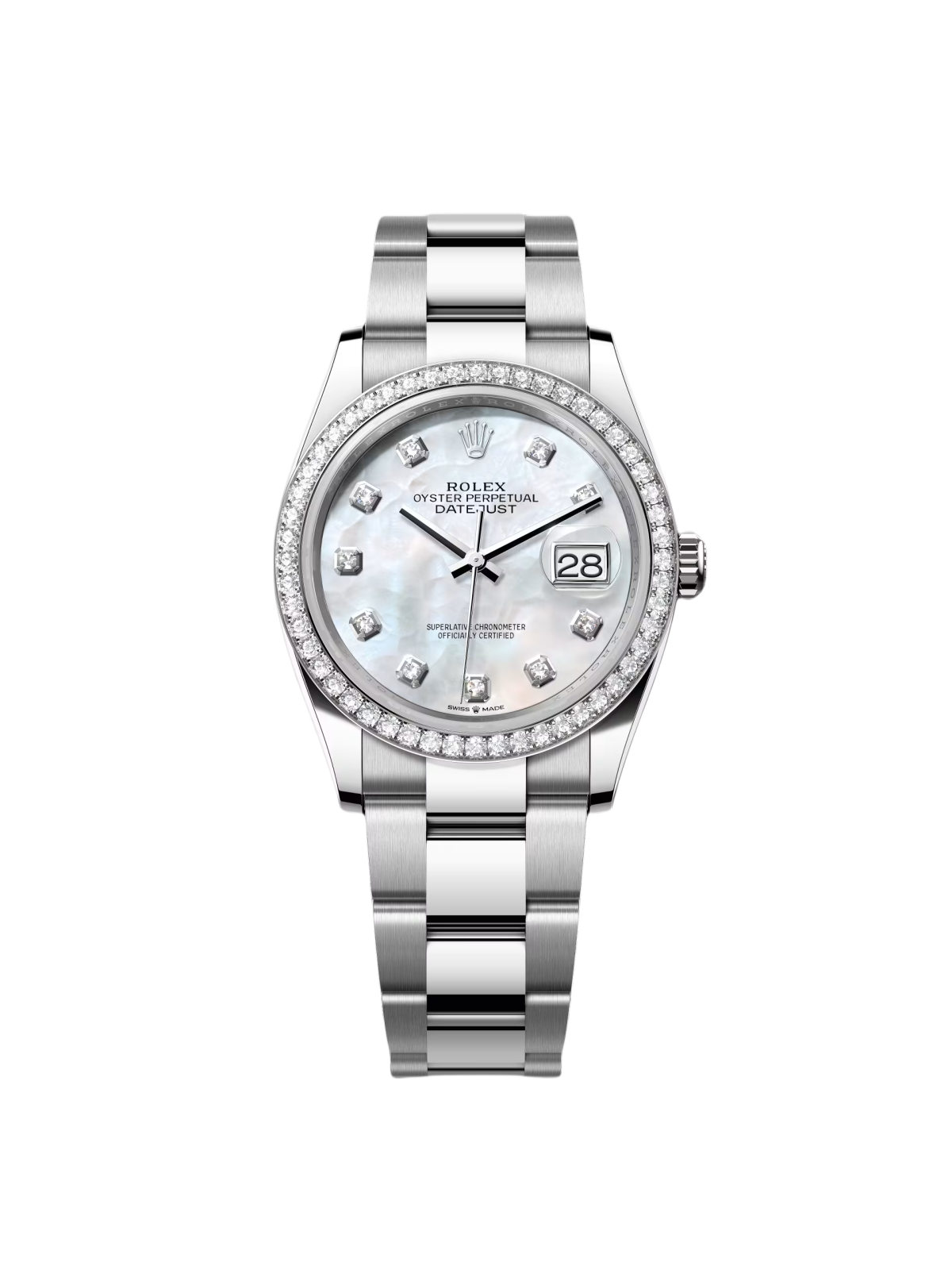【1:1 Super Clone】  Datejust 36mm 126284 Mother-of-Pearl Dial Oyster Bracelet