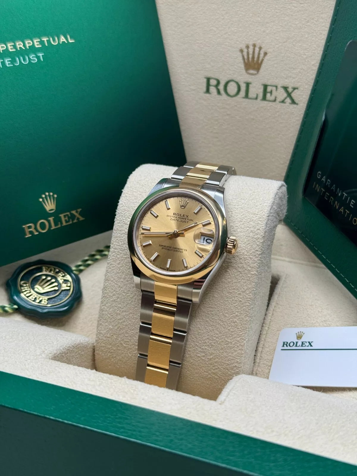 【1:1 Super Clone】 Datejust m278243-0013/0014  31mm Champagne Dial Yellow Rolesor Oyster Watch