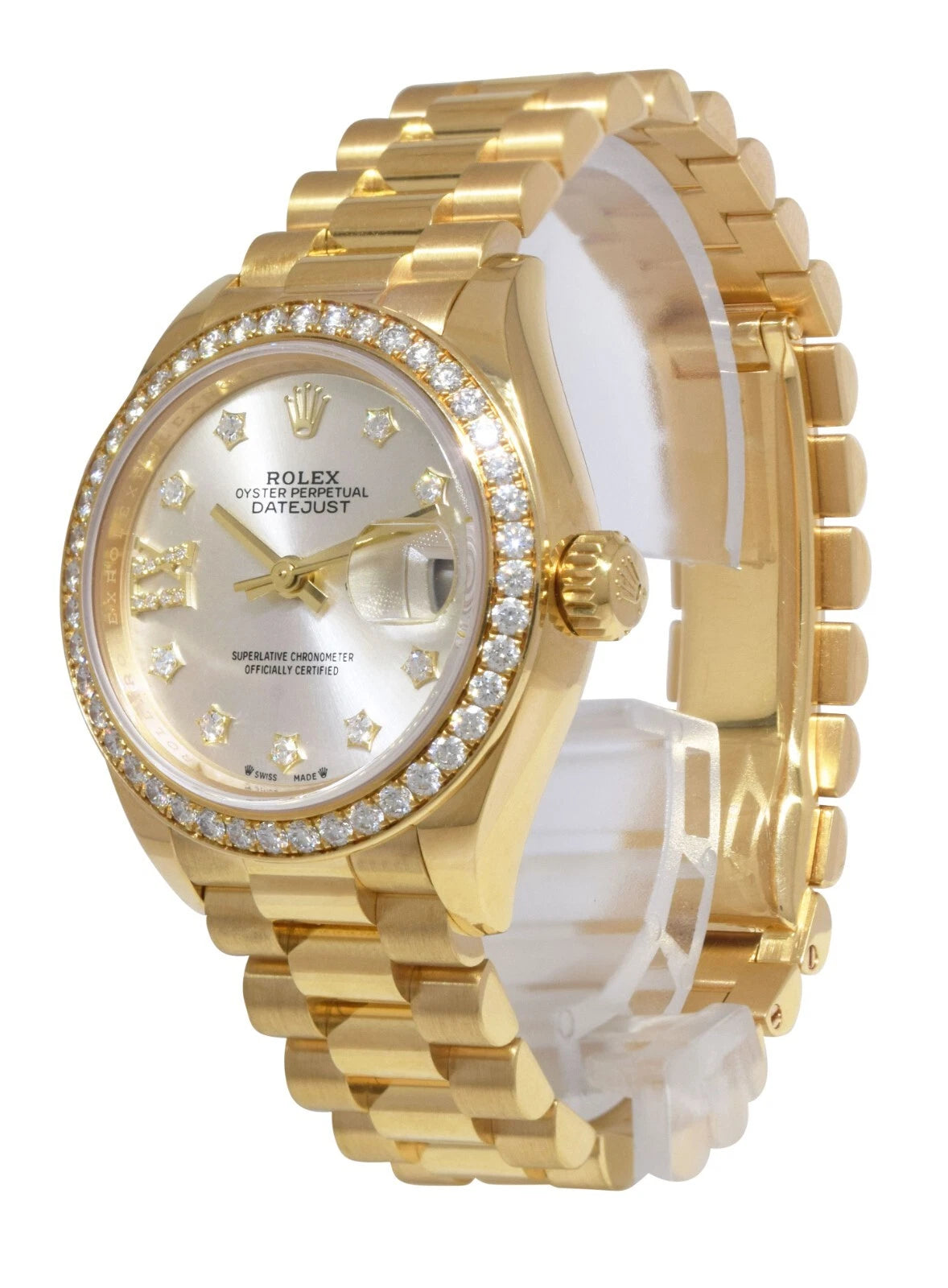 【1:1 Super Clone】 Lady-Datejust 28mm 279138RBR Silver Dial President Bracelet Watch