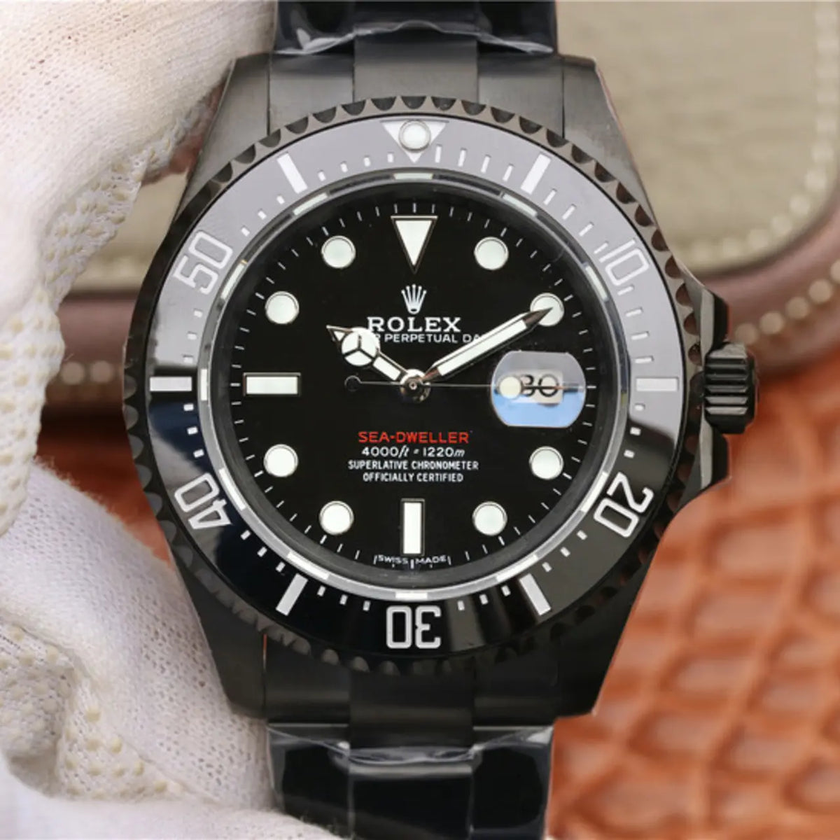 【1:1 Super Clone】 Sea-Dweller Full Black Multiple Dial Color Options 43mm