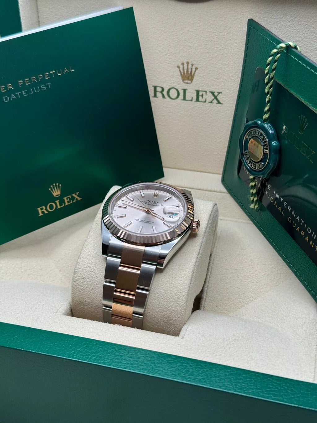 【1:1 Super Clone】 Datejust 41mm 126331 Sundust Index Oyster Steel and Everose Gold Watch