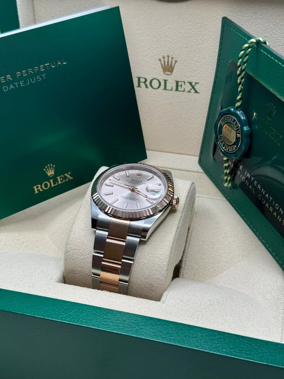 【1:1 Super Clone】 Datejust 41mm 126331 Sundust Index Oyster Steel and Everose Gold Watch