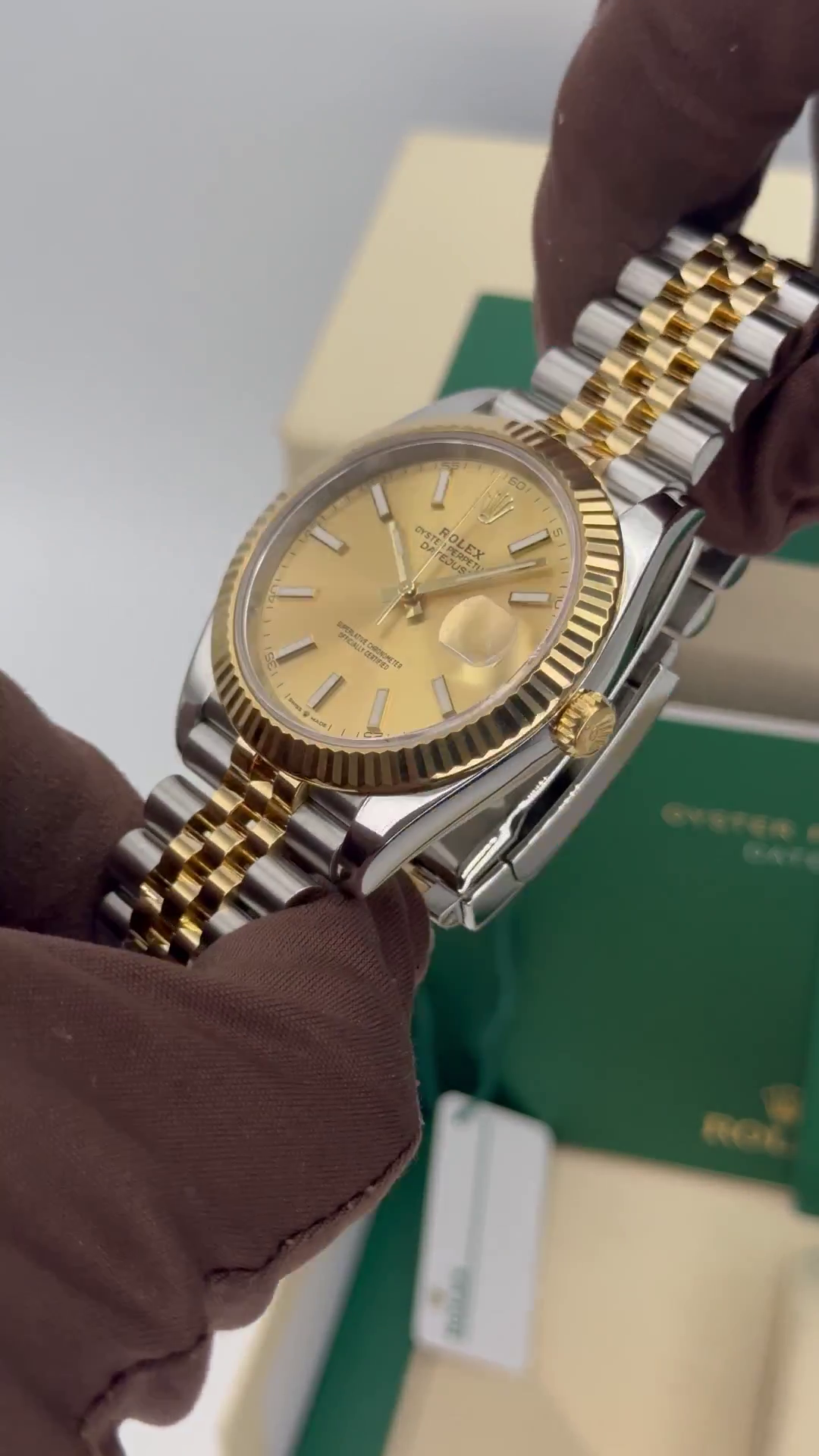 【1:1 Super Clone】  Datejust 41mm 126333 Champagne Index Jubilee Steel and Yellow Gold Mens Watch