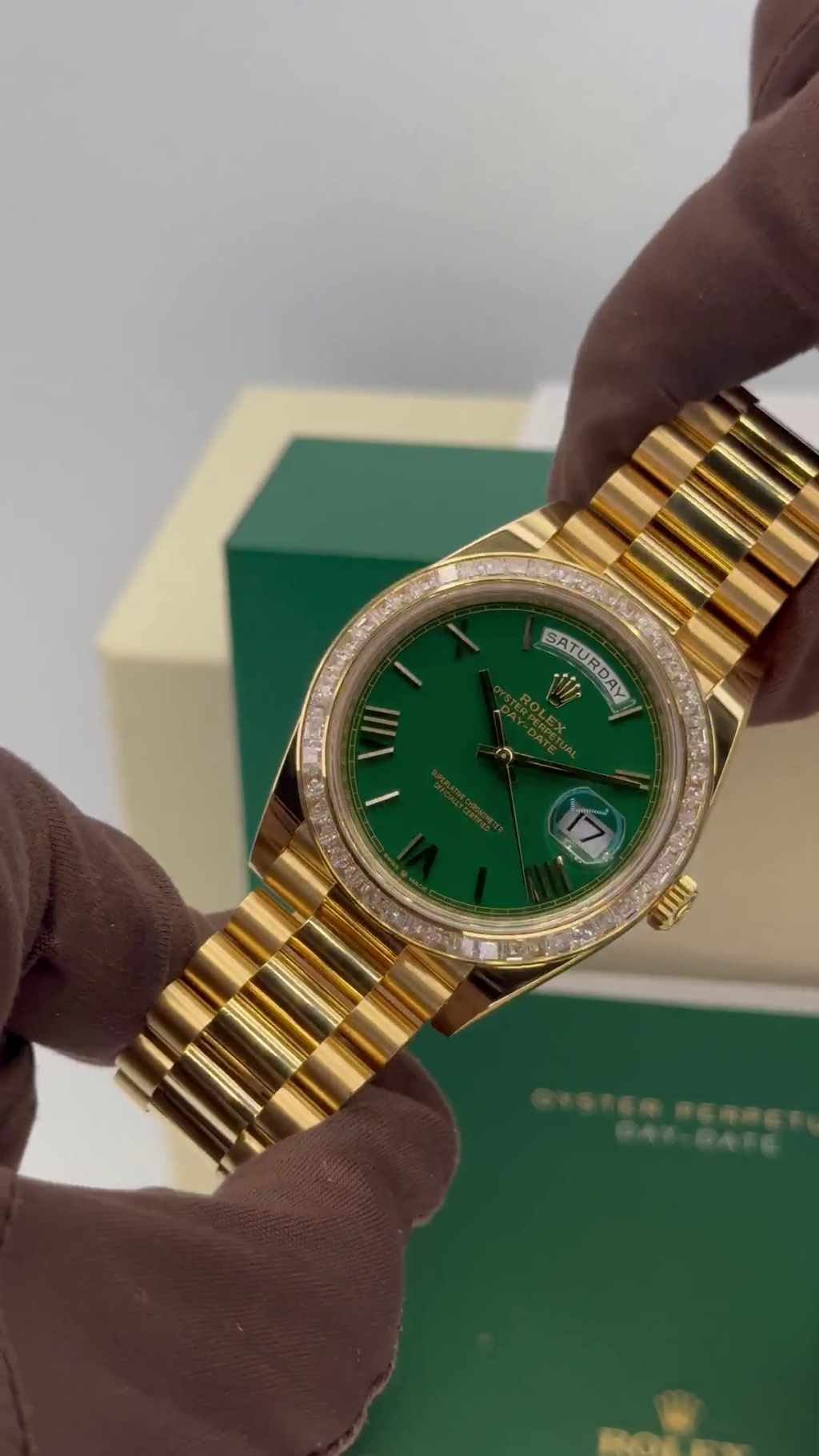 【1:1 Super Clone】 Day-Date 40mm 228398TBR-0039 Green Dial President Watch