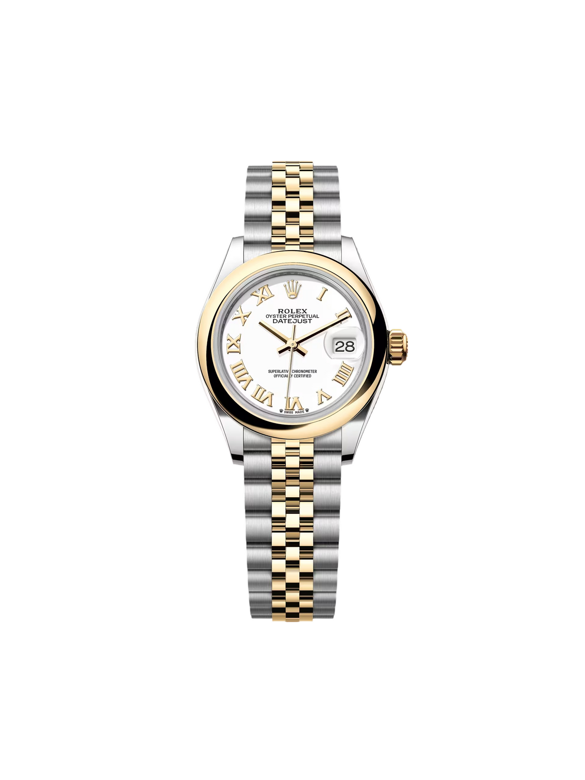 【1:1 Super Clone】 Lady-Datejust 28mm  279163 White Roman Dial Oyster Bracelet