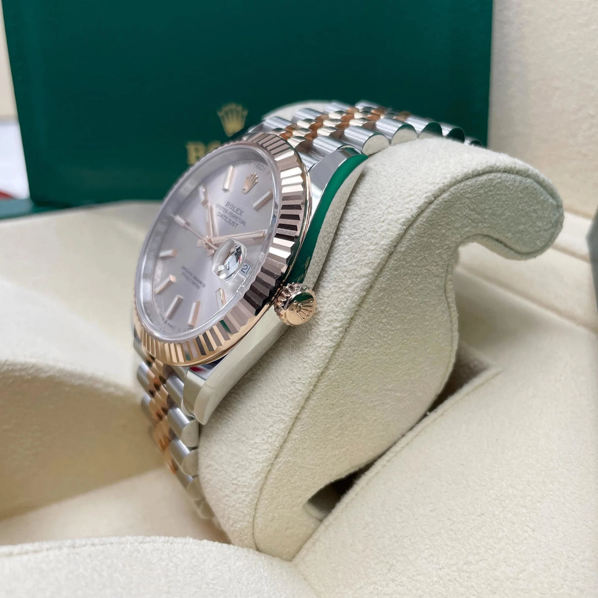 【1:1 Super Clone】 Datejust 41mm 126331 Sundust Index Oyster Steel and Everose Gold Watch