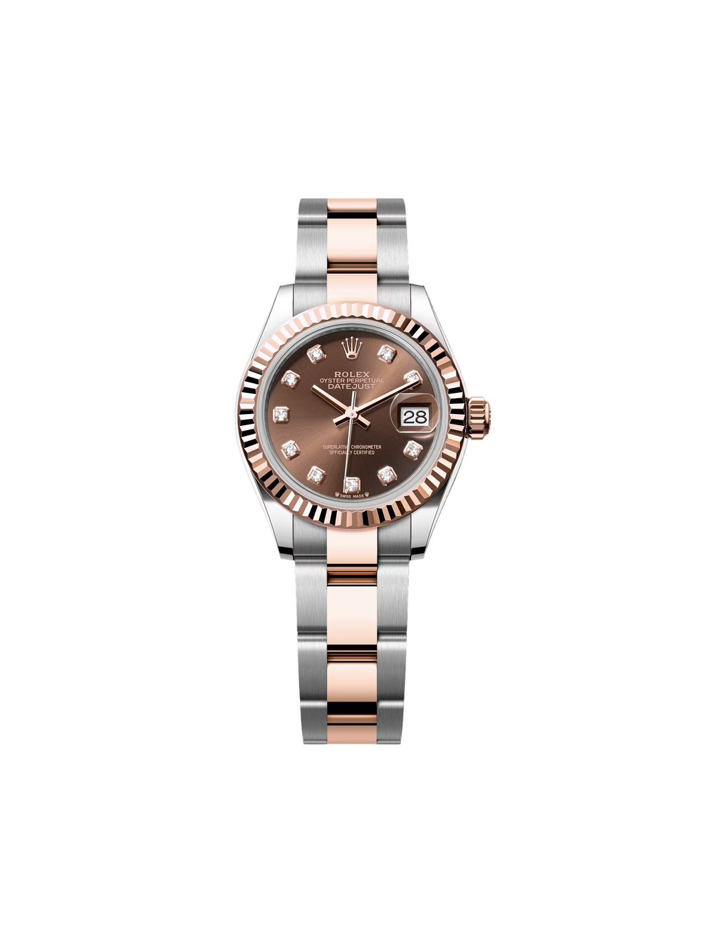 【1:1 Super Clone】 Lady-Datejust 28mm 279171 Chocolate Diamond Oyster Stainless Steel and Rose Gold