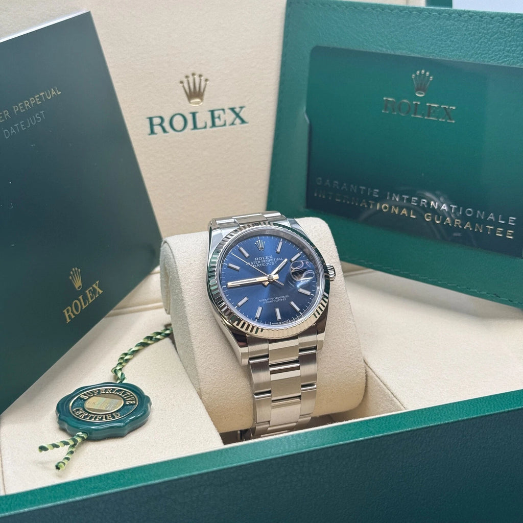【1:1 Super Clone】  Datejust 36mm 126234 Blue Index Dial 36mm Oyster Stainless Steel