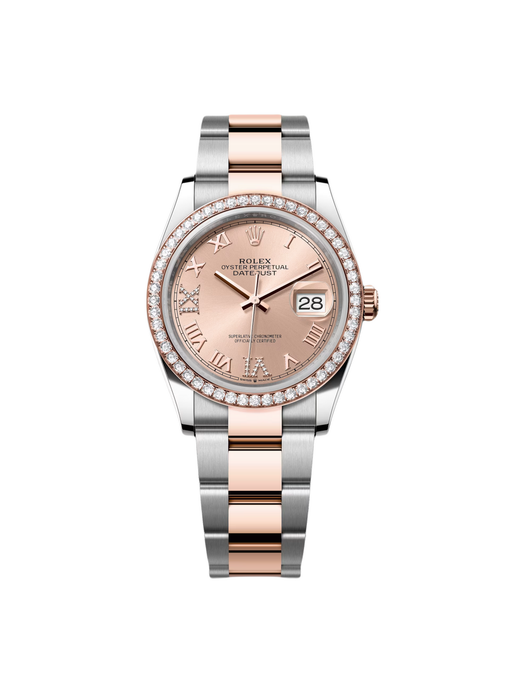 【1:1 Super Clone】  Datejust 36mm 126281 Rose Dial Oyster 36mm Bracelet