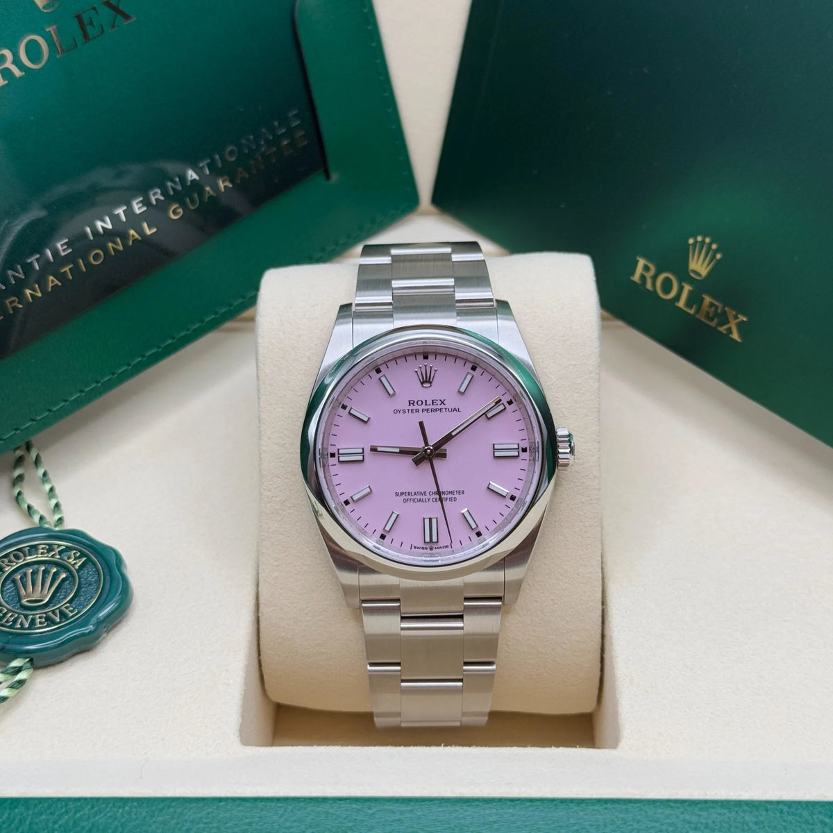 【1:1 Super Clone】 Oyster Perpetual 36mm 126000-0008 Candy Pink Dial Oyster Stainless Steel