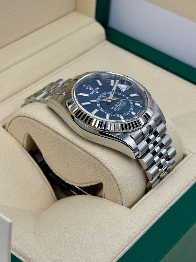 【1:1 Super Clone】  Sky-Dweller 42mm 336934‑0005/0006 Stainless Steel Blue Dial Jubilee