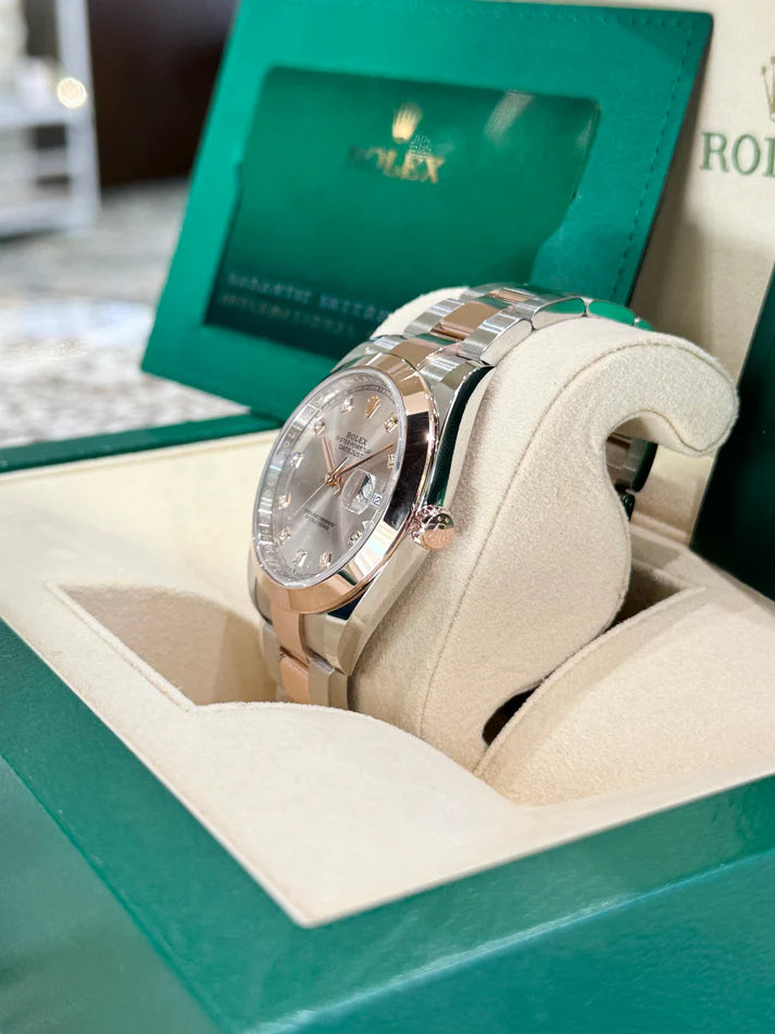 【1:1 Super Clone】 Datejust 41mm 126301 Sundust Index Oyster Steel and Everose Gold Watch