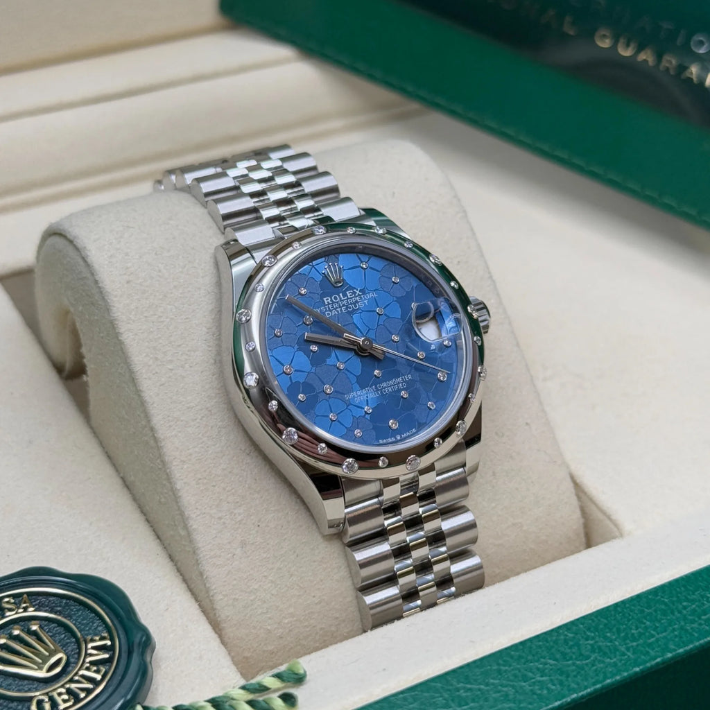 【1:1 Super Clone】 Datejust m278344-0037/0038 Blue Floral Motif Dial 31mm Oyster