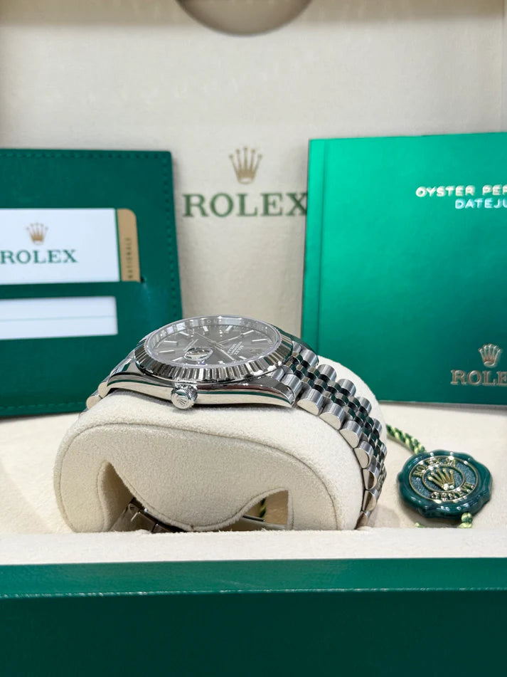 【1:1 Super Clone】  Datejust 41mm 126334 Dark Rhodium Index Jubilee Stainless Steel