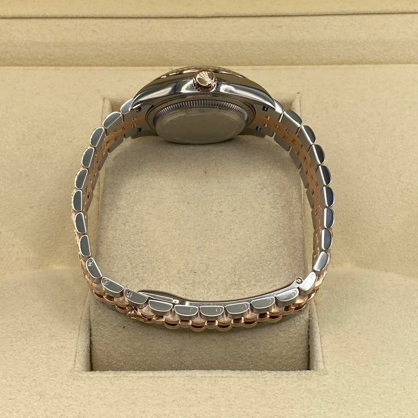 【1:1 Super Clone】 Lady-Datejust 28mm 279171 Chocolate Diamond Set Oyster Stainless Steel and Rose Gold