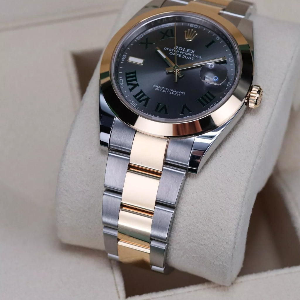 【1:1 Super Clone】 Datejust 41mm 126303 Slate Roman Oyster Steel and Yellow Gold Mens Watch