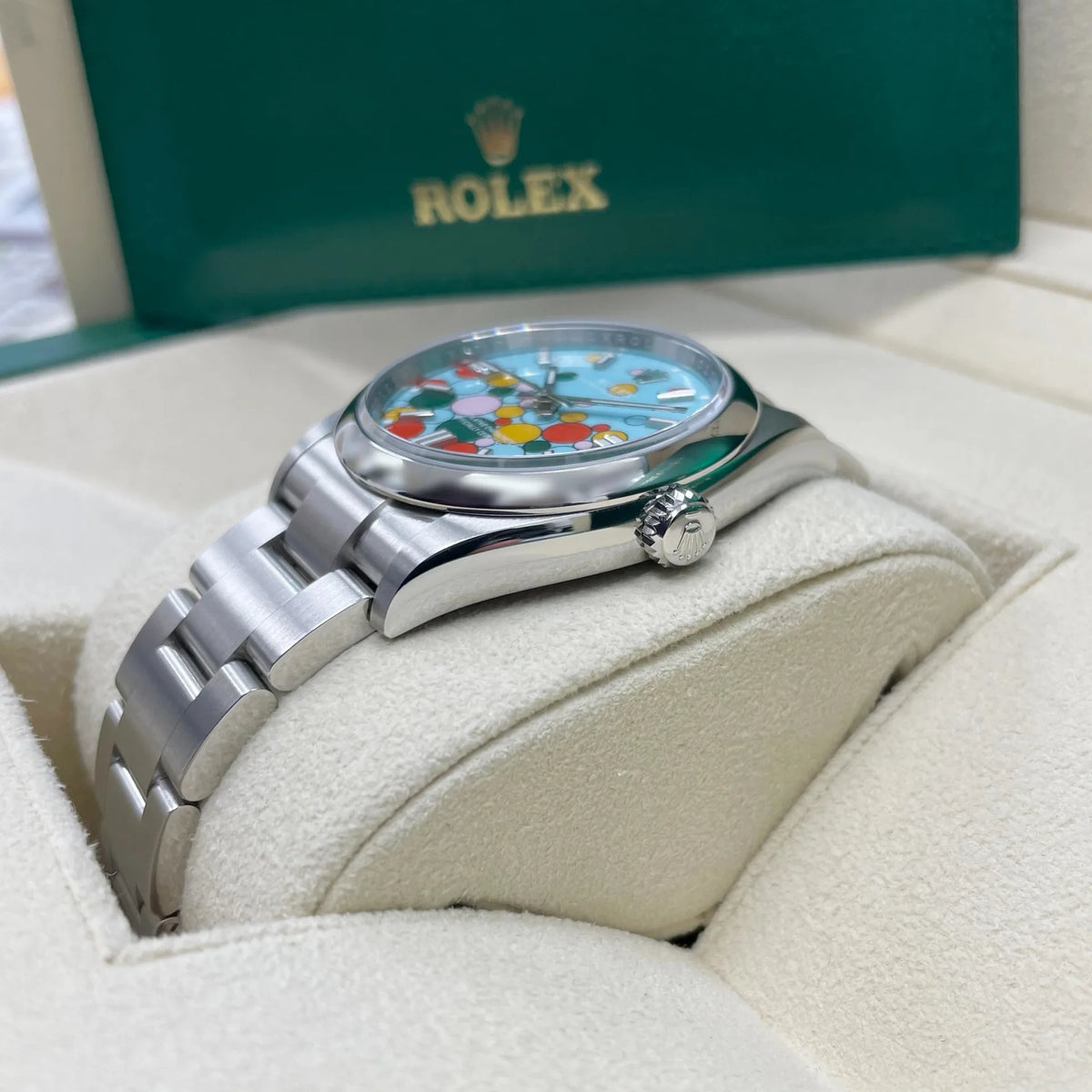 【1:1 Super Clone】 Oyster Perpetual 36mm 126000-0009 Turquoise Celebration Dial Oyster Bracelet