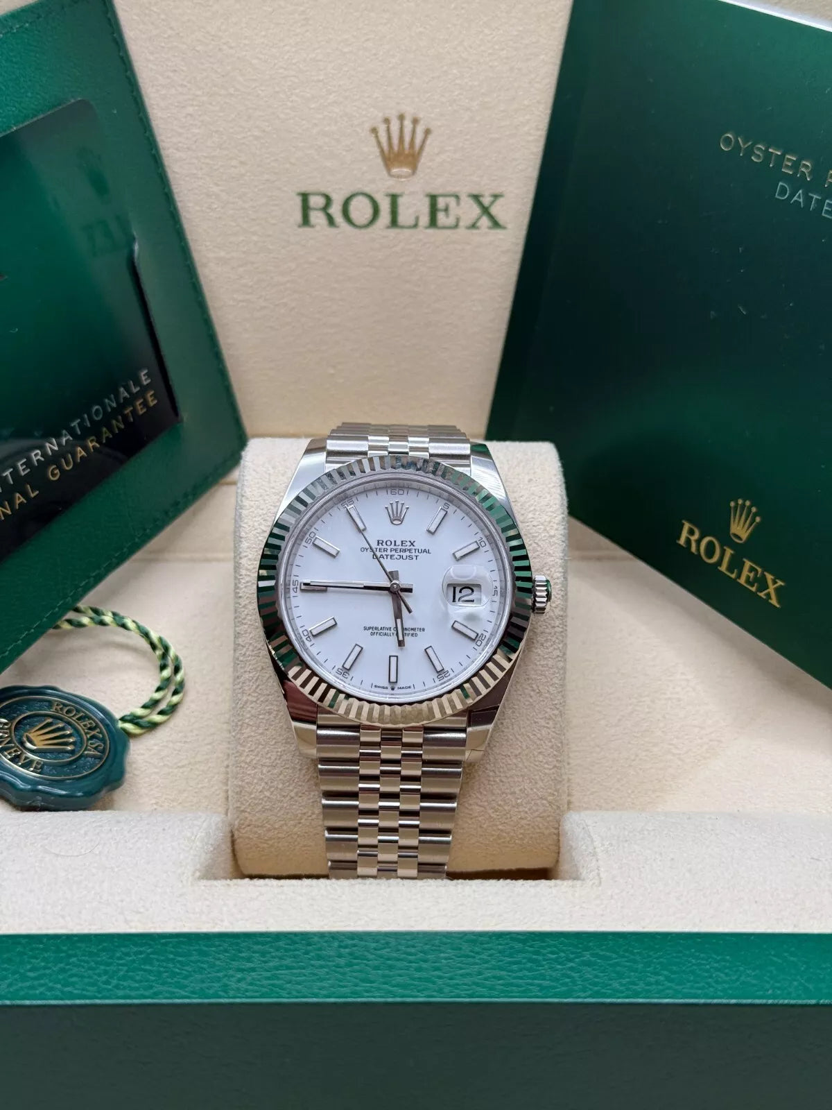 【1:1 Super Clone】  Datejust 41mm  White Index Oyster Stainless Steel Men’s Watch - 126334