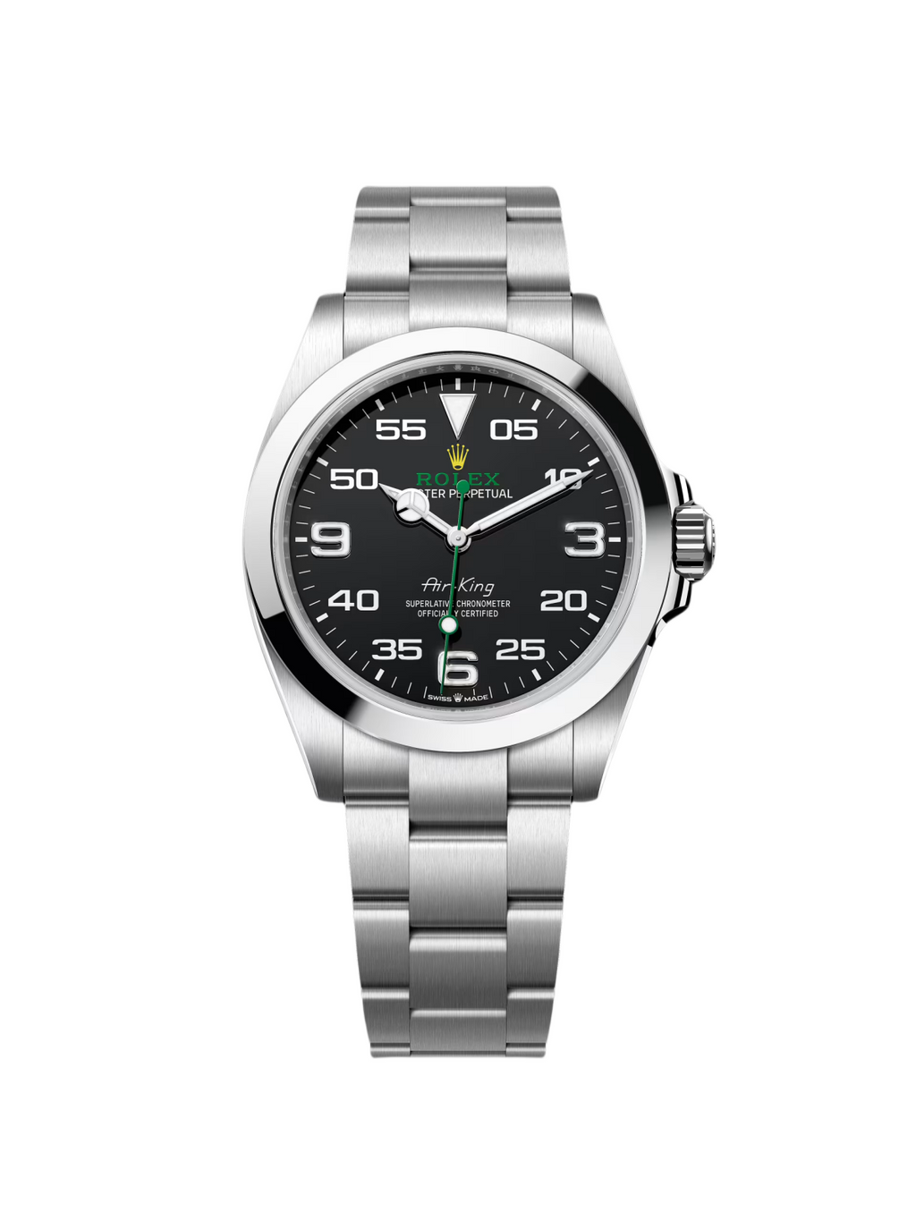【1:1 Super Clone】  Oyster Perpetual Air King Black Dial Steel Mens Watch 126900 Box Card