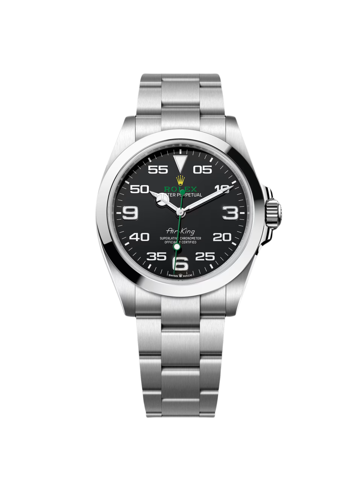 【1:1 Super Clone】  Oyster Perpetual Air King Black Dial Steel Mens Watch 126900 Box Card