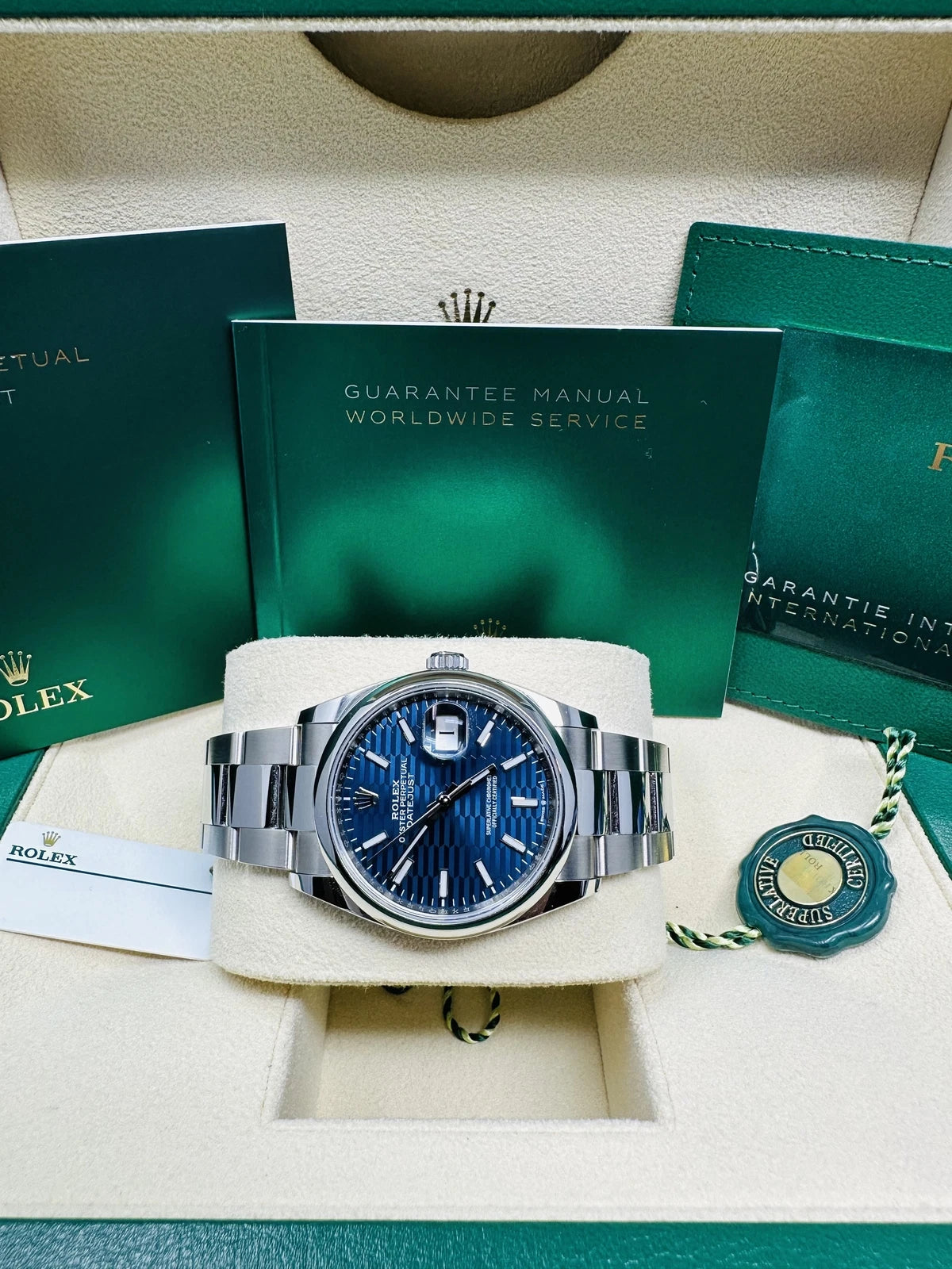 【1:1 Super Clone】  Datejust 36mm 126200 Oyster Perpetual Blue Fluted Motif Dial Jubilee Stainless Steel