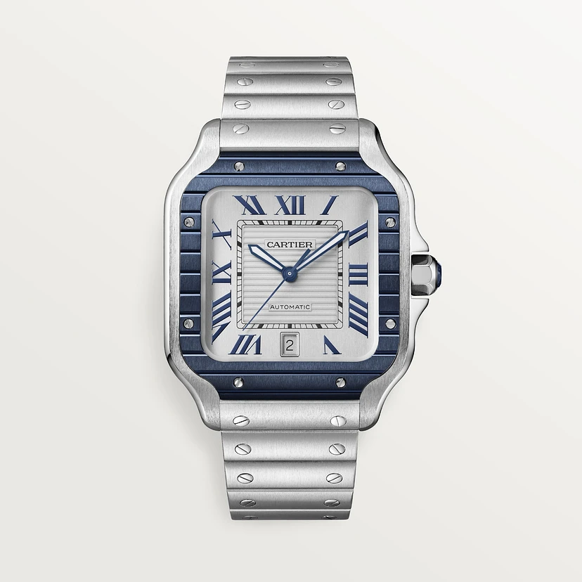 【1:1 Super Clone】SANTOS Blue PVD Bezel 39.8mm