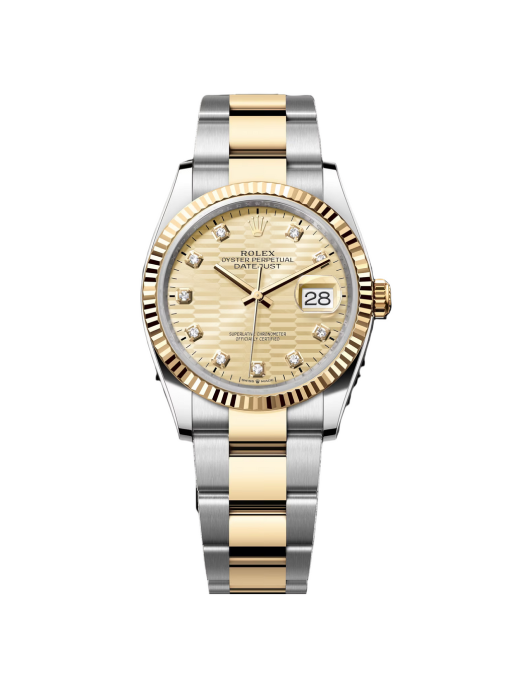 【1:1 Super Clone】  Datejust 36mm 126233 Champagne Fluted Motif Diamond Dial Jubilee Bracelet