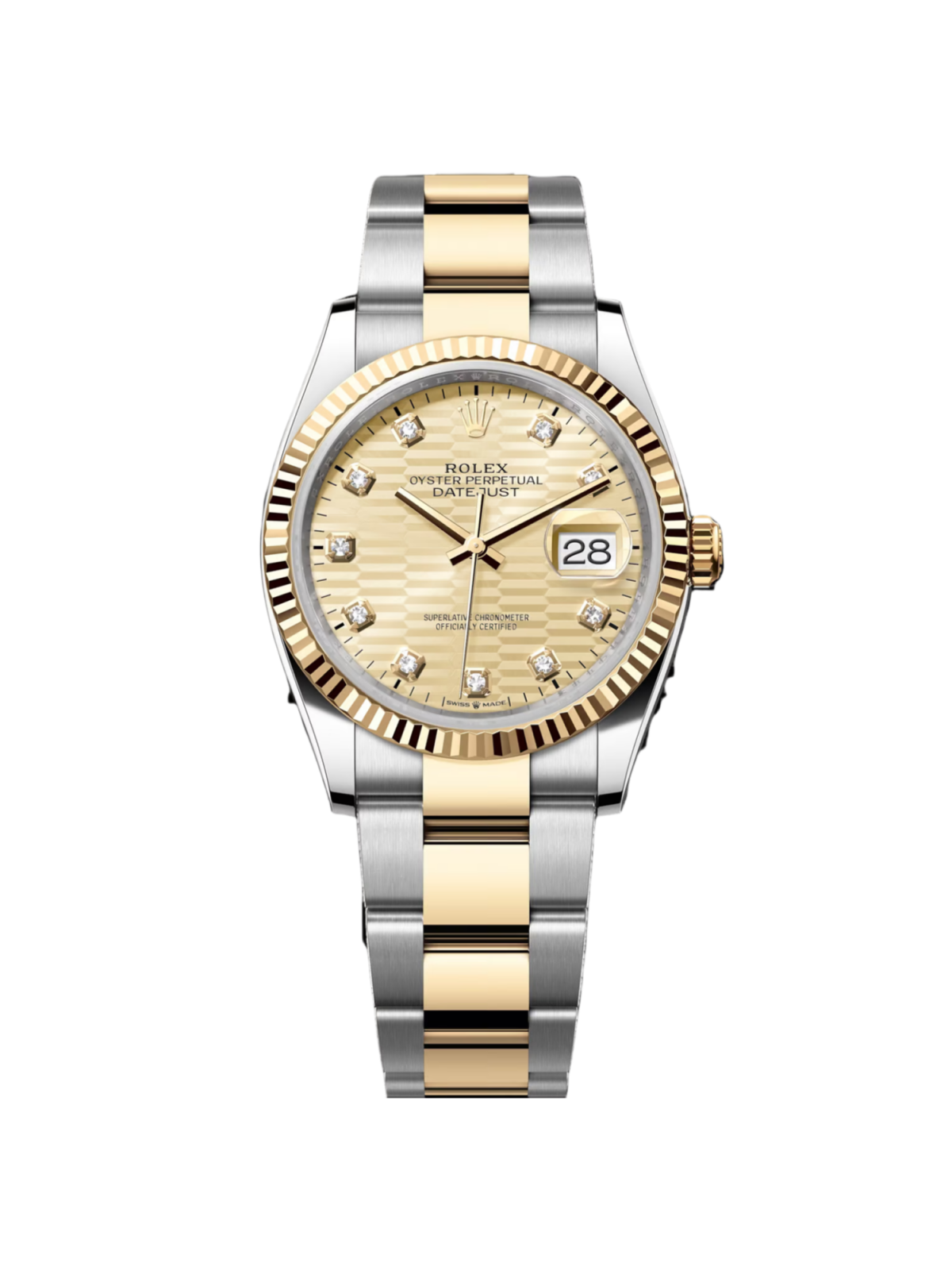 【1:1 Super Clone】  Datejust 36mm 126233 Champagne Fluted Motif Diamond Dial Jubilee Bracelet