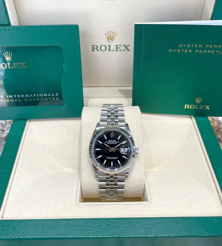 【1:1 Super Clone】   Datejust 36mm 126234 Black Index Jubilee Stainless Steel Mens Watch