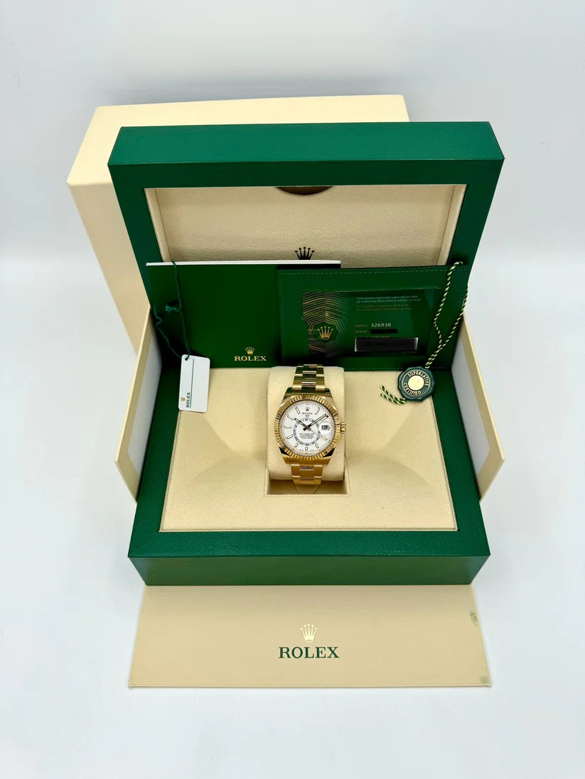 【1:1 Super Clone】  Sky-Dweller 42mm 336938-0003/0006 Yellow Gold White Dial Jubilee